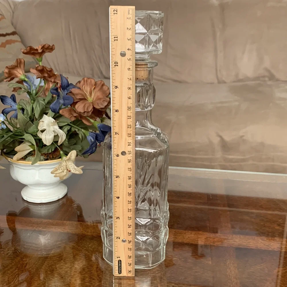 Depositata Liquor Decanter Italian Glass Cork Stopper Vintage Spirits Bottle
